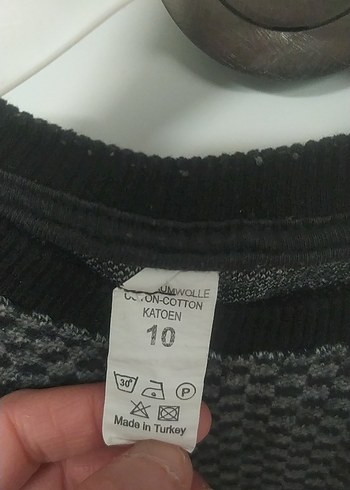 Erkek Çocuk Gri Örgü Desenli Kazak - Görsel 2