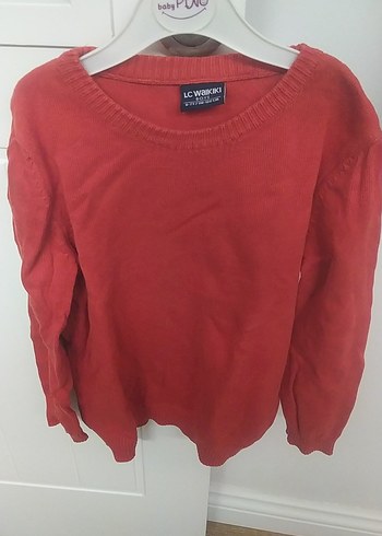 Erkek Çocuk Kırmızı Uzun Kollu Triko Kazak - Görsel 3