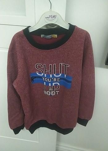 Bordo Erkek Çocuk Triko Sweatshirt - Görsel 3