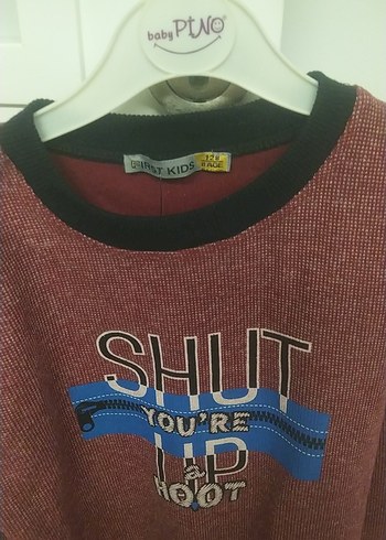 Bordo Erkek Çocuk Triko Sweatshirt - Görsel 2