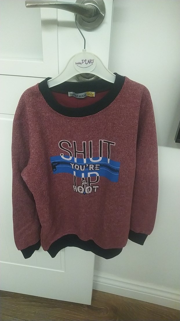 Bordo Erkek Çocuk Triko Sweatshirt - Görsel 3