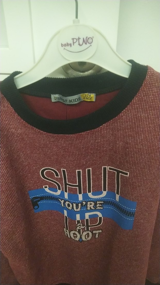 Bordo Erkek Çocuk Triko Sweatshirt - Görsel 2