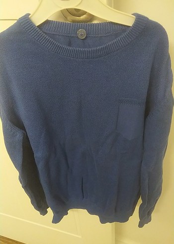 Erkek Çocuk Mavi Triko Sweatshirt - Görsel 2