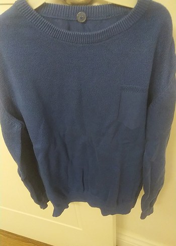 Erkek Çocuk Mavi Triko Sweatshirt - Görsel 3