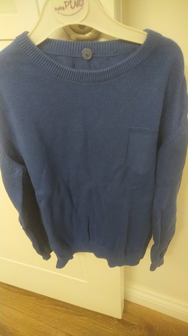 Erkek Çocuk Mavi Triko Sweatshirt - Görsel 3
