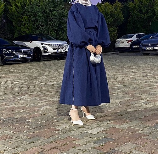 Manuka İnci Detaylı Jakarlı Etek ve Abiye Bluz - Görsel 6