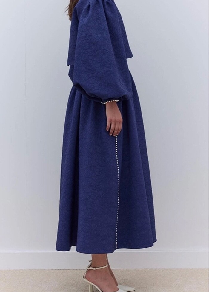 Manuka İnci Detaylı Jakarlı Etek ve Abiye Bluz - Görsel 2