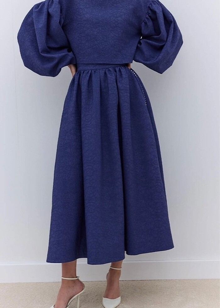 Manuka İnci Detaylı Jakarlı Etek ve Abiye Bluz - Görsel 3