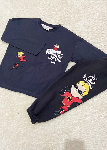 Çocuk Siyah Baskılı Rahat Eşofman Takımı - Görsel 2