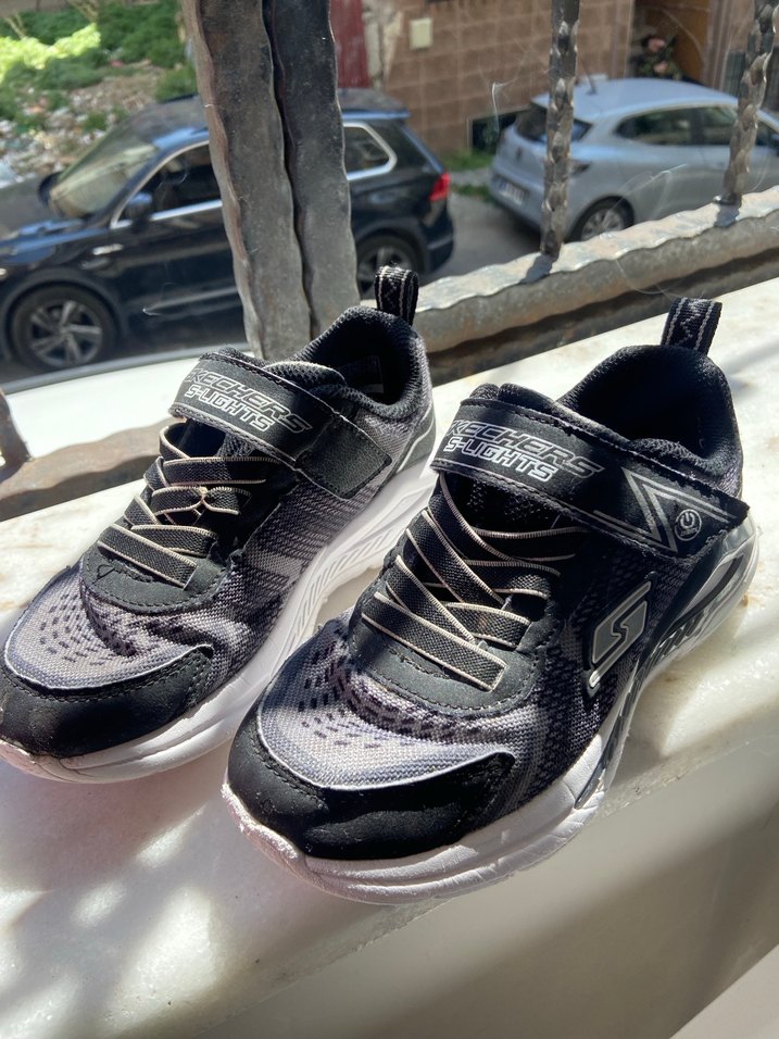 Gri Yılan Desenli Kemerli Erkek Çocuk Spor Ayakkabı - Görsel 2