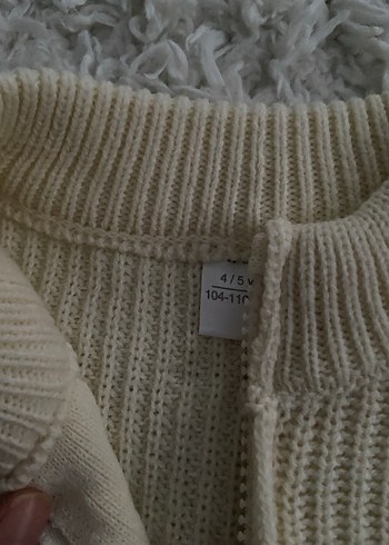 Bej Çizgili Boğazlı Triko  Kazak - Görsel 2