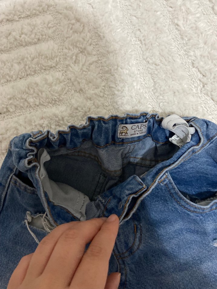 Erkek Çocuk Gri Batik Desenli Bol Kesim Kot Pantolon - Görsel 2