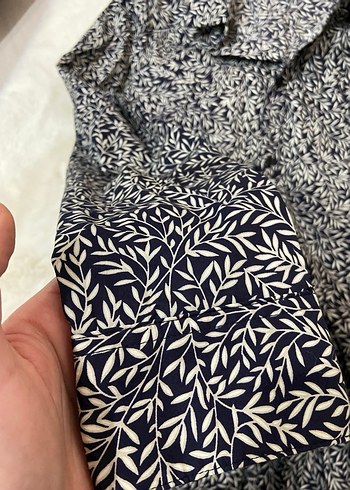 Desenli Mavi Pamuklu Erkek Gömlek - Görsel 2