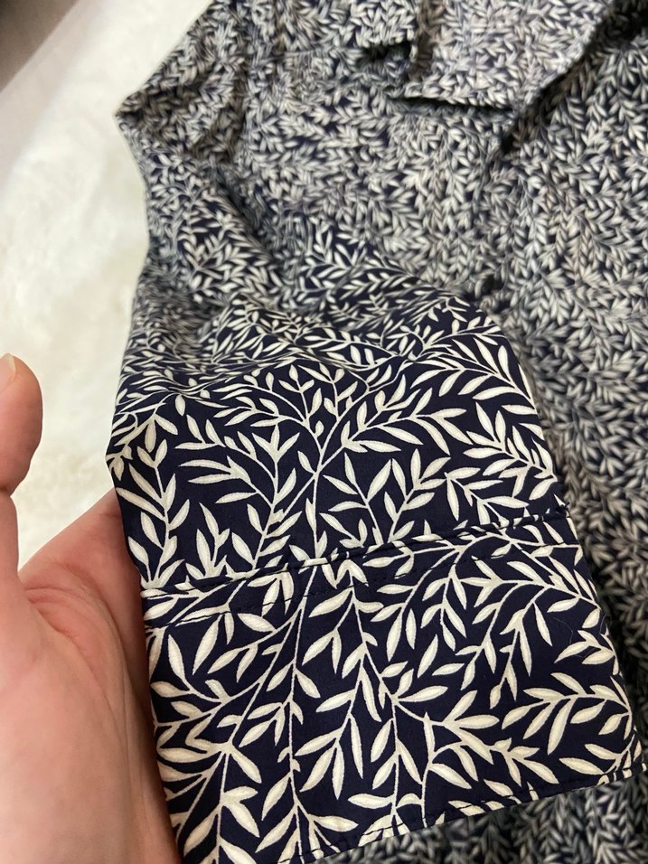 Desenli Mavi Pamuklu Erkek Gömlek - Görsel 2