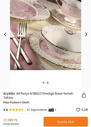 Beden Yemek takımı 12 kişilik 83 parça