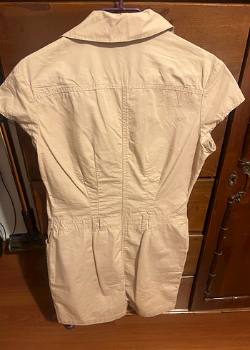 Bej gömlek Elbise - Görsel 4