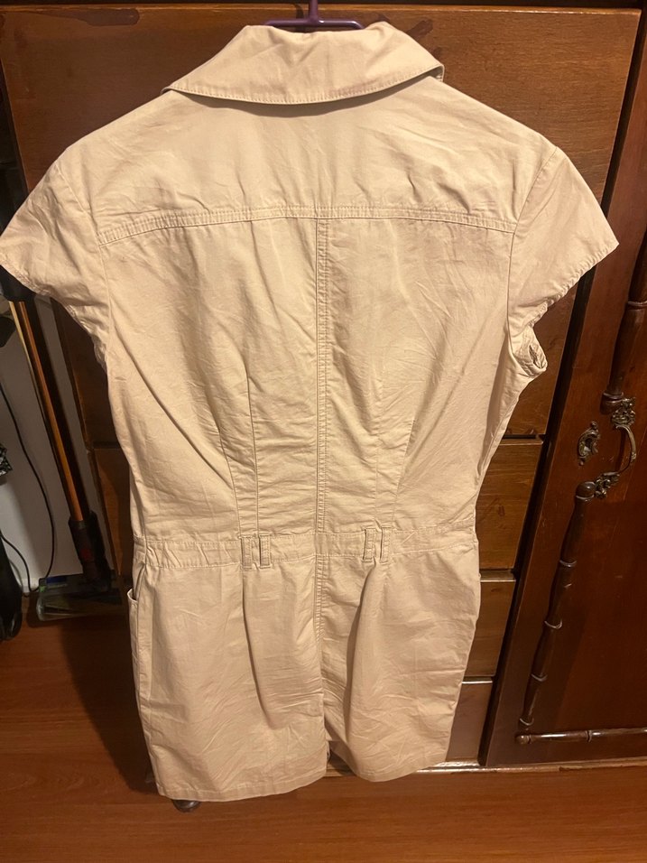 Bej gömlek Elbise - Görsel 4