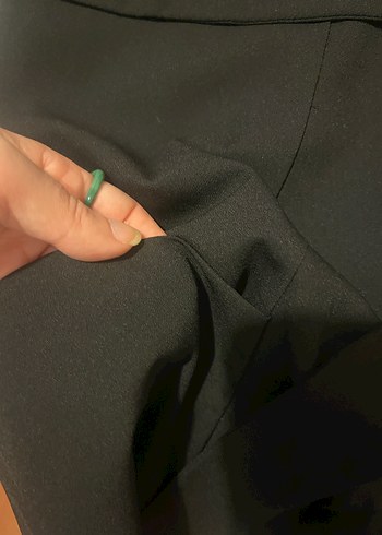 Drapeli Siyah Kadın Blazer Ceket - Görsel 5