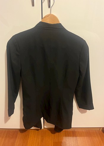 Drapeli Siyah Kadın Blazer Ceket - Görsel 3