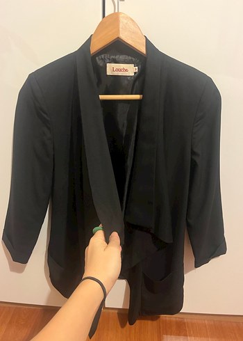 Drapeli Siyah Kadın Blazer Ceket - Görsel 2