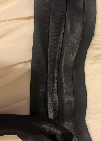 Beyaz Pilili Midi Abiye Elbise - Görsel 5