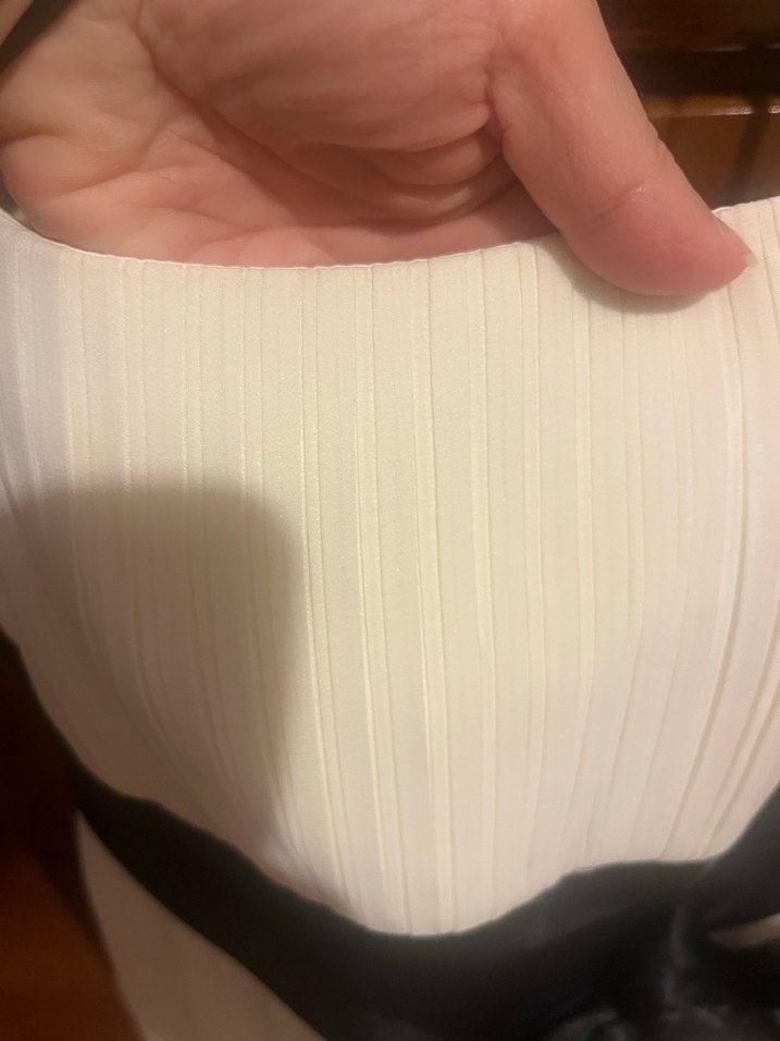 Beyaz Pilili Midi Abiye Elbise - Görsel 2