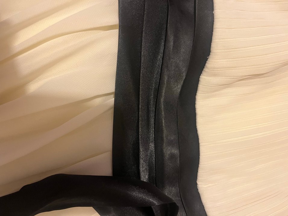 Beyaz Pilili Midi Abiye Elbise - Görsel 5