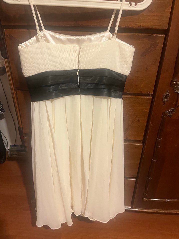 Beyaz Pilili Midi Abiye Elbise - Görsel 3