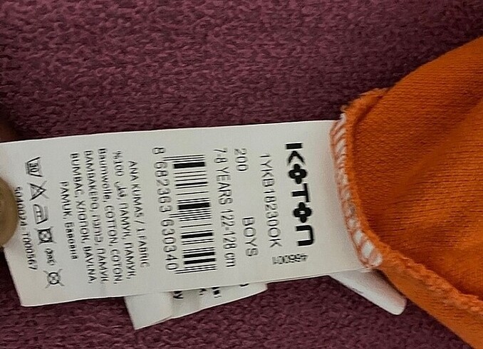 8 Yaş Beden turuncu Renk Koton erkek çocuk tişört tertemiz ürün