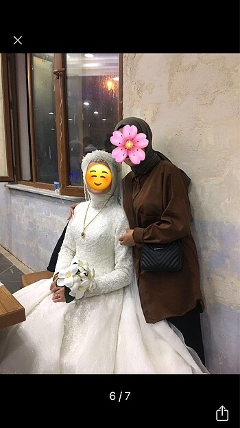 m Beden beyaz Renk Tesettür gelinlik