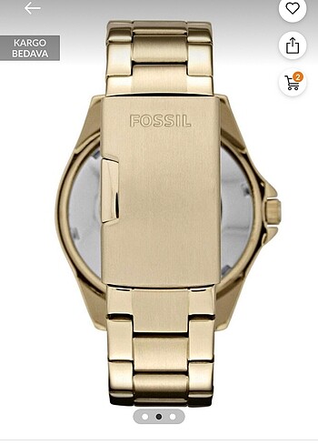 Fossil Orjinal fossil altın rengi saat