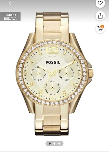 Orjinal fossil altın rengi saat