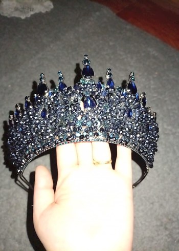 Koyu Mavi Boncuklu Gelin Taçi - Görsel 3