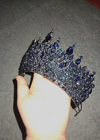 Koyu Mavi Boncuklu Gelin Taçi - Görsel 2