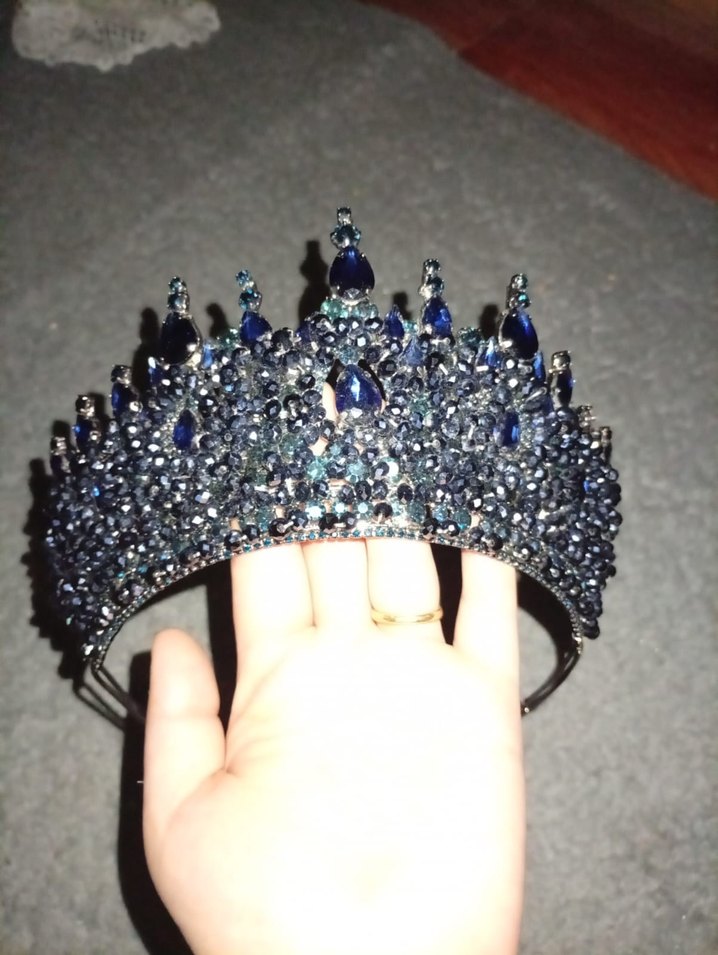 Koyu Mavi Boncuklu Gelin Taçi - Görsel 3