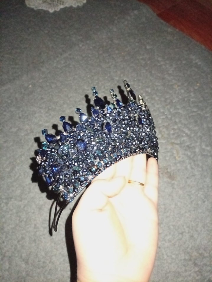 Koyu Mavi Boncuklu Gelin Taçi - Görsel 4