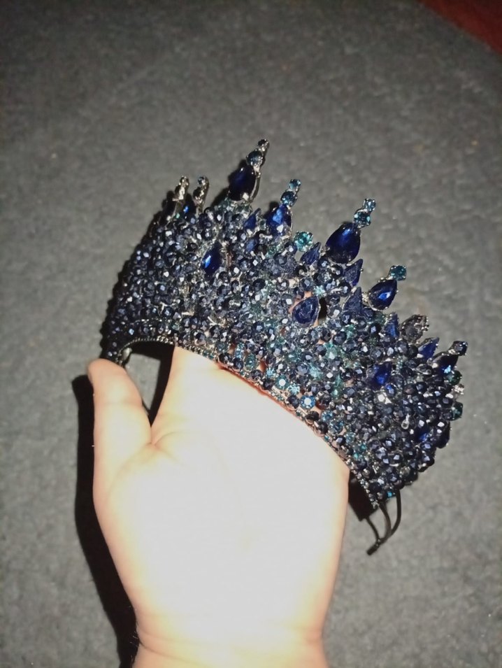 Koyu Mavi Boncuklu Gelin Taçi - Görsel 2