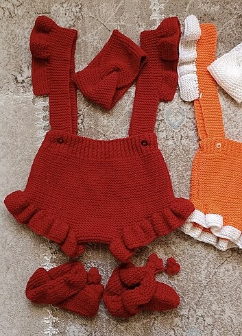 HelloBaby Kız bebek örme salopet tulum