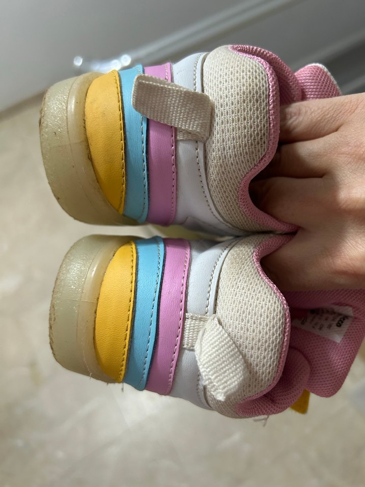 Kız Çocuk Çok Renkli Cırt Cırtlı Spor Ayakkabı - Görsel 4