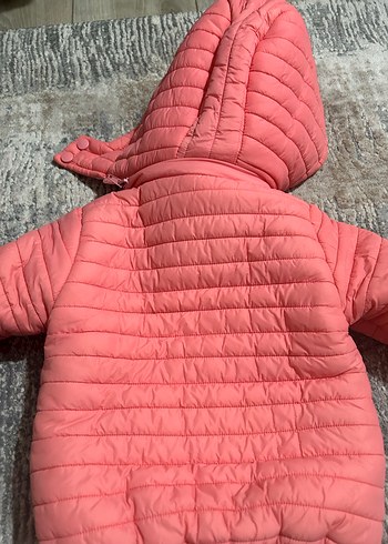 Kız Çocuk Pembe Kapüşonlu Mont - Görsel 2