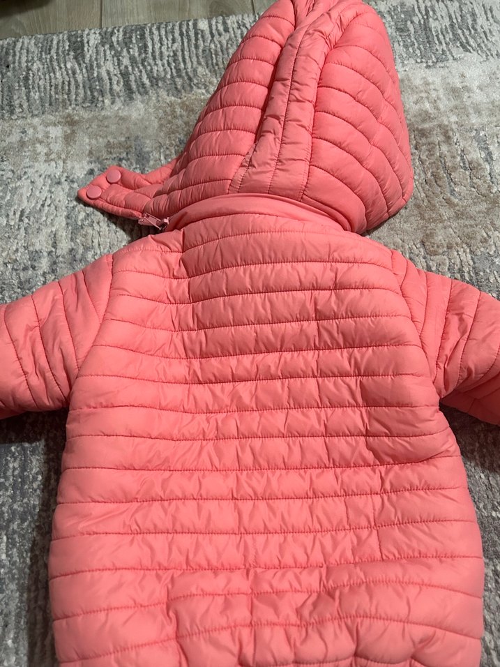 Kız Çocuk Pembe Kapüşonlu Mont - Görsel 2