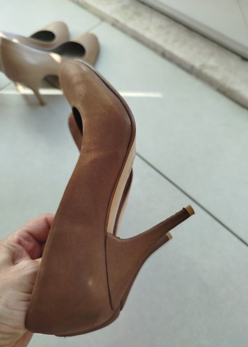 Hotiç Hotic Bej Süet Stiletto Kadın Ayakkabı