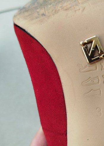 37 Beden Kırmızı Süet Stiletto Kadın Ayakkabı