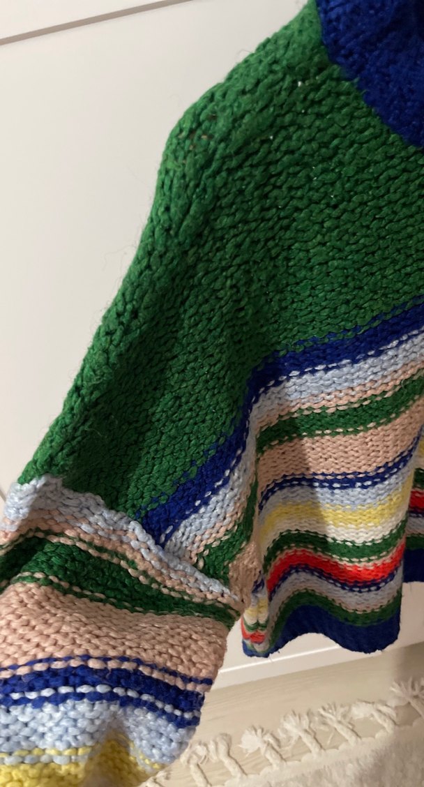 Renkli Çizgili Kadın Triko Kazak - Görsel 4