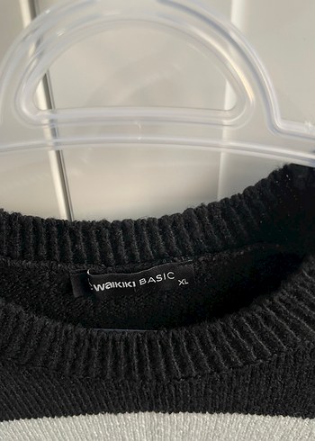 Uzun Kollu Çizgili Örgü Kadın Kazak - Görsel 2