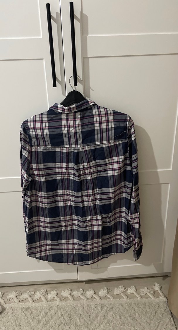 Kadın Çok Renkli Kareli Uzun Kollu Gömlek - Görsel 3