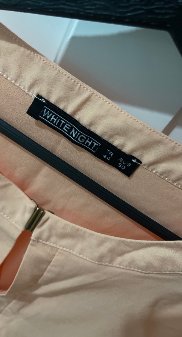 Bej Keten Kısa Kollu Bluz - Görsel 3