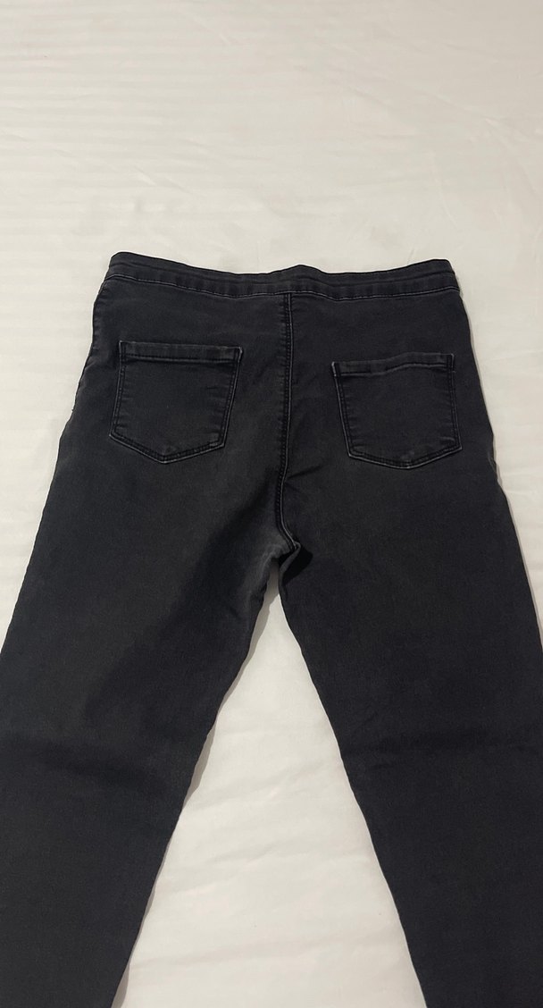 Siyah Kadın Slim Fit Midi Kot Pantolon - Görsel 3