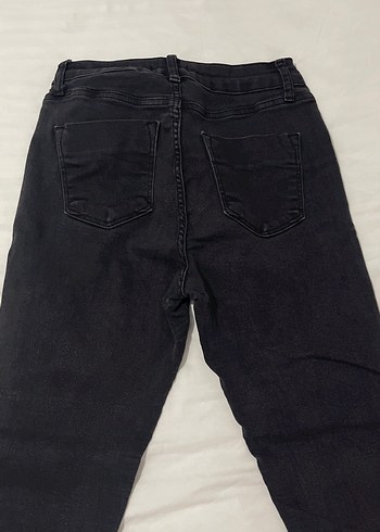 Siyah Kadın Jean Pantolon Midi Boy - Görsel 3