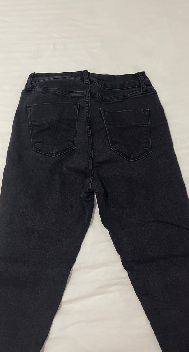 Siyah Kadın Jean Pantolon Midi Boy - Görsel 3